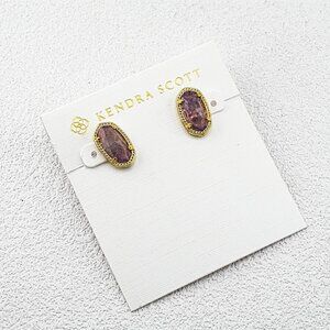 Kendra Scott Purple Crystal Stud Earrings